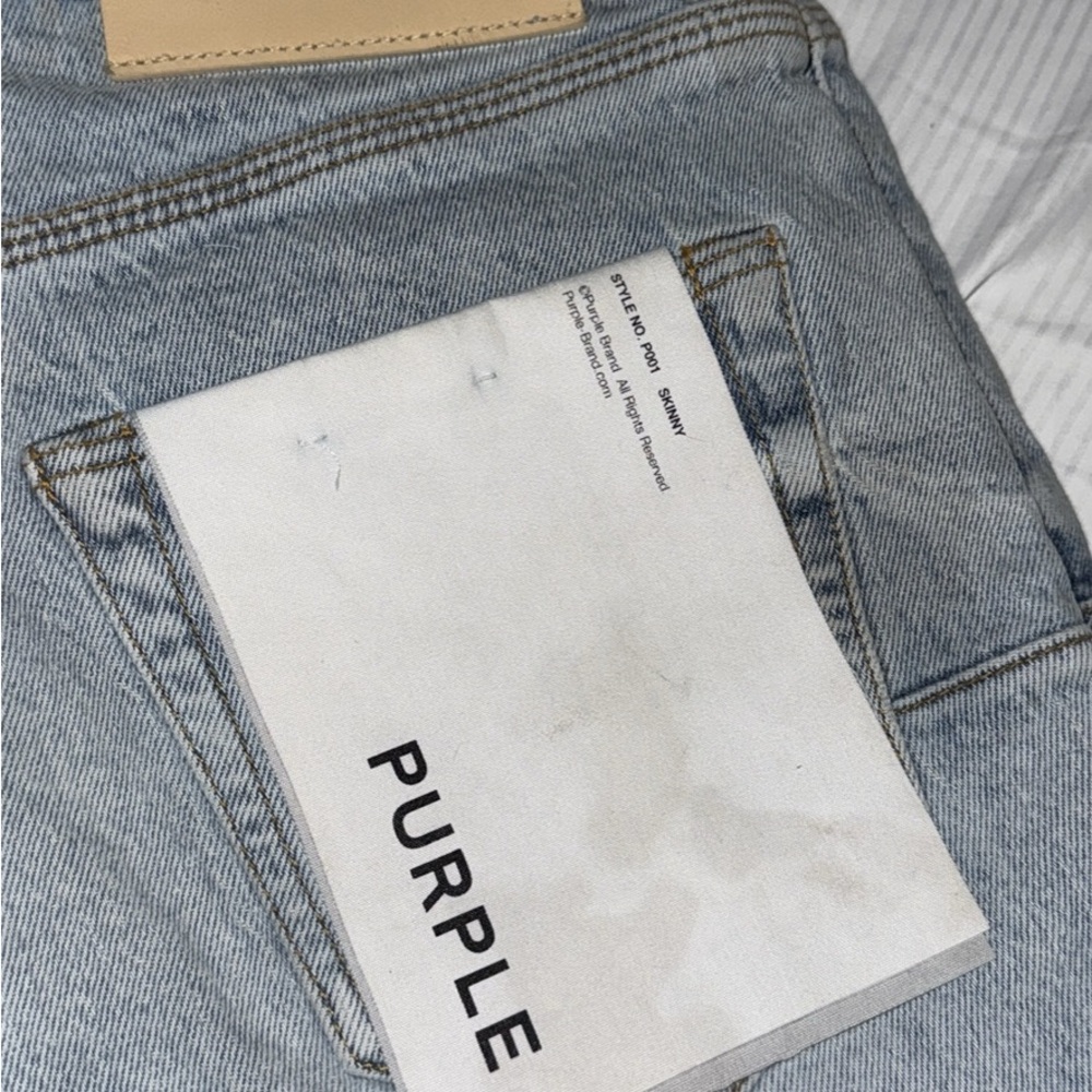Purple Men's Skinny Jeans - Light Blue